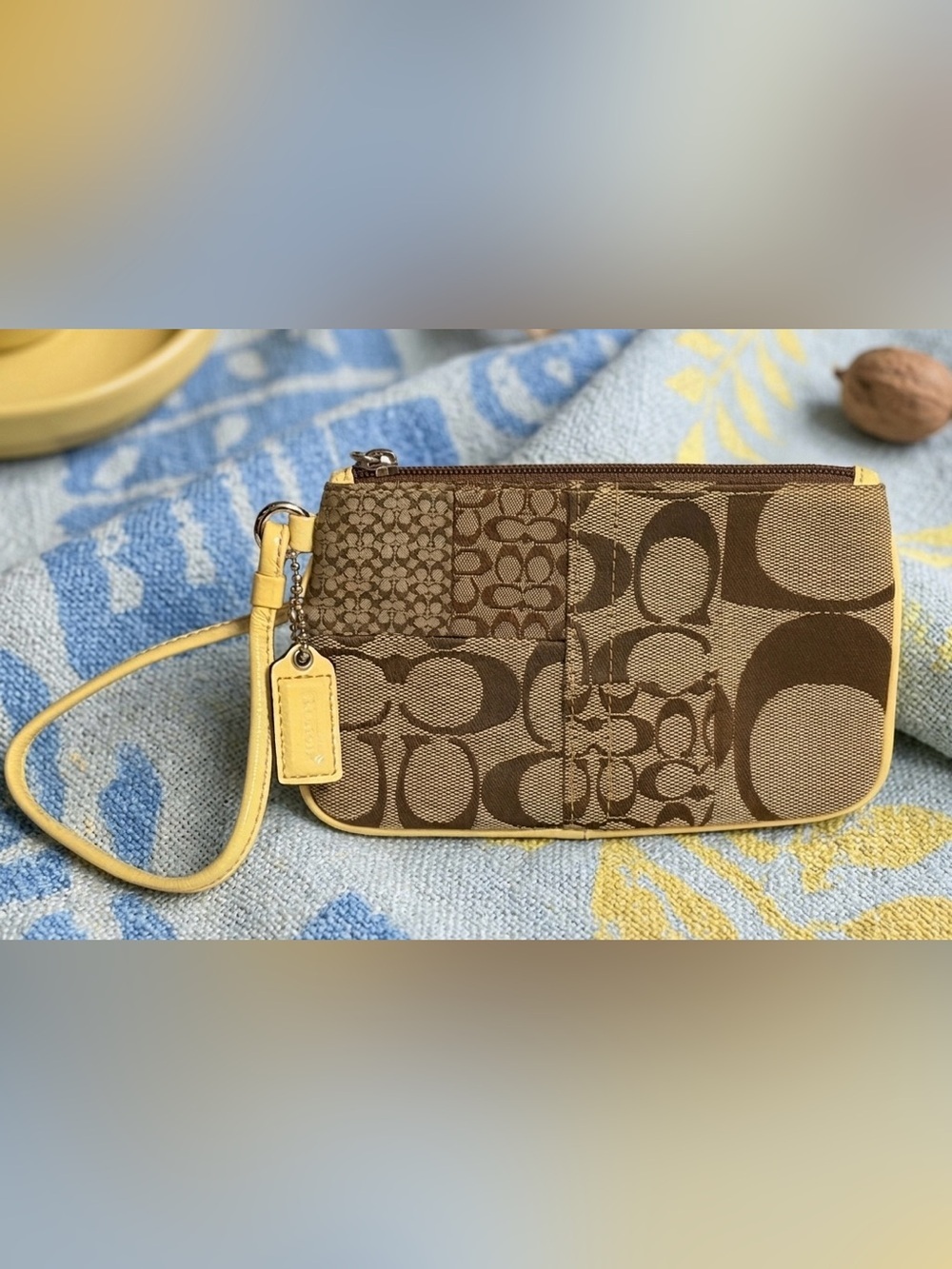 ✨RARE MINT Vintage Coach Signature Patchwork Wristlet - Y2K Grail
